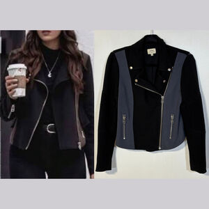 Wilfred Aritzia Montesson Jacket Women’s Size 4 Black Gray Moto Zippers